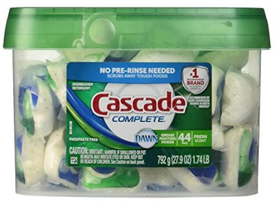 Cascade Complete All-in-1 Dishwasher Detergent, Fresh Scent, 44 Pacs, 27.9 oz