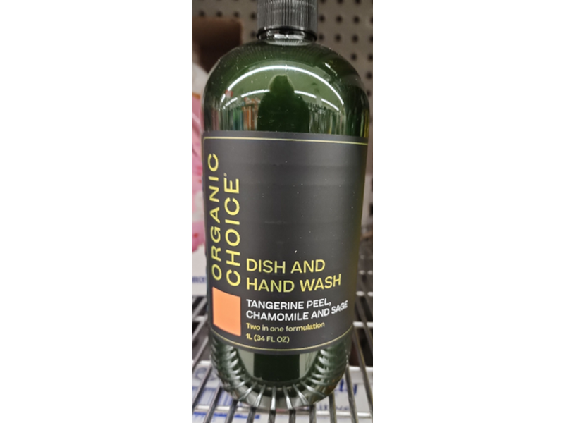Organic Choice Dish & Hand Wash, Tangerine Peel, Chamomile &Sage, 34 fl oz/1 L
