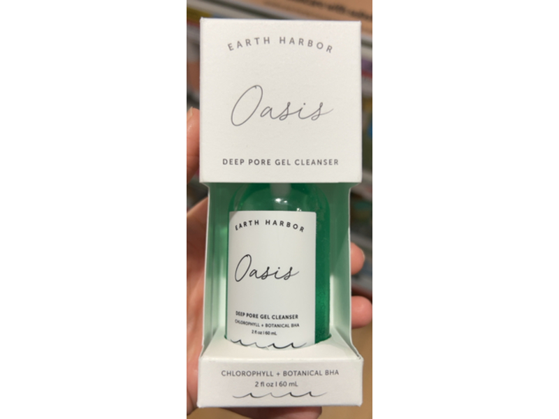 Earth Harbor Oasis Deep Pore Gel Cleanser, Chlorophyll + Botanical Bha, 2 fl oz/60 mL