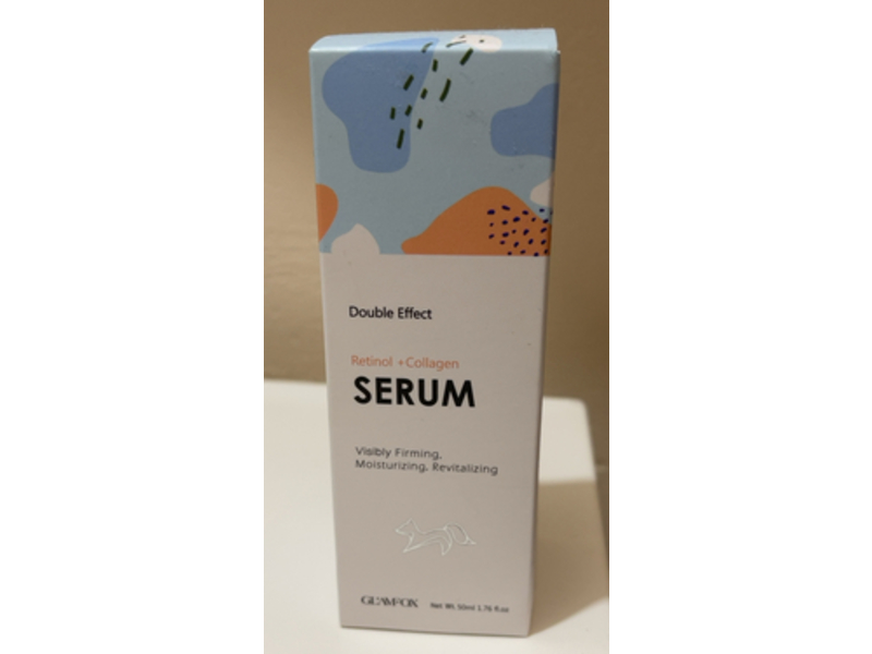GlamFox Double Effect Serum, Retinol + Collagen, 1.76 fl oz/50 mL
