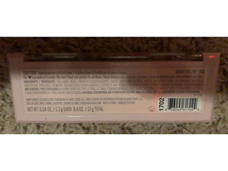 Hard Candy Top Ten Eyeshadow Palette, 1702 Berry Delish, 0.04 oz/1.3 g