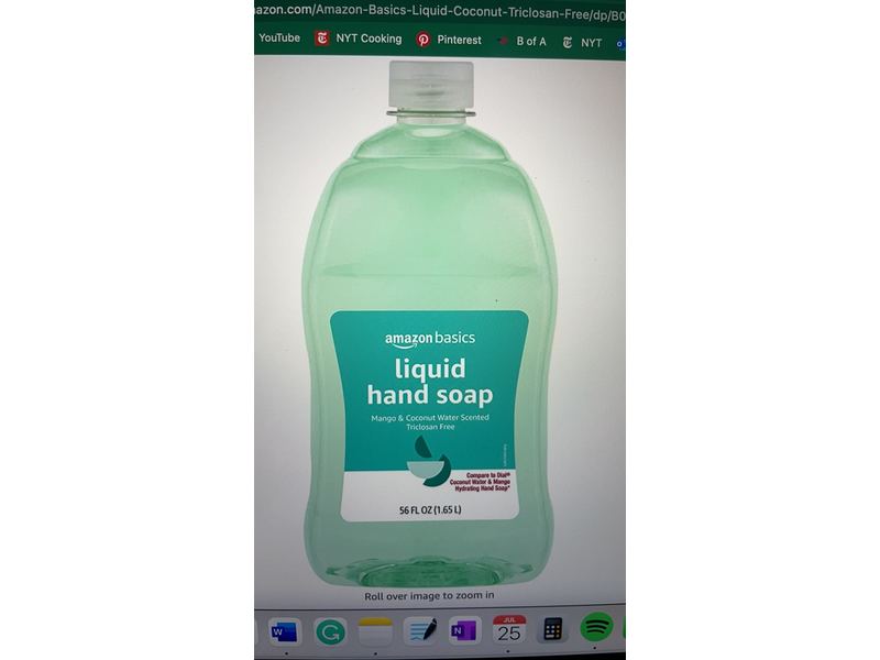 Amazon Basics Liquid Hand Soap Refill, Mango and Coconut Water Scent, Triclosan-Free, 56 Fluid Ounces, Pack of 1