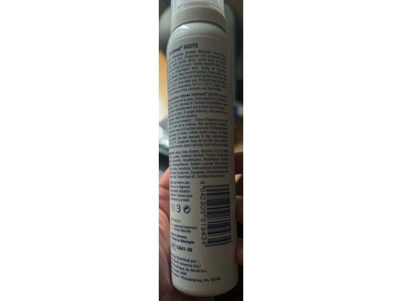 Cutimed Acute Intensive Cream Mousse, 10% Urea, 4.4 fl oz/125 mL
