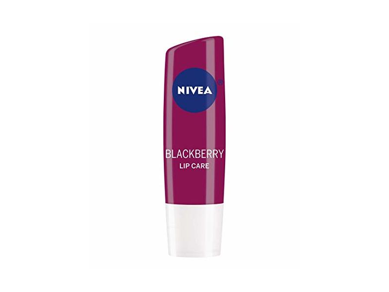 NIVEA Lip Balm, Blackberry Flavored Tinted Lip Balm Stick With Shea Butter And Jojoba Oil, 0.17 Oz, Pack Of 4