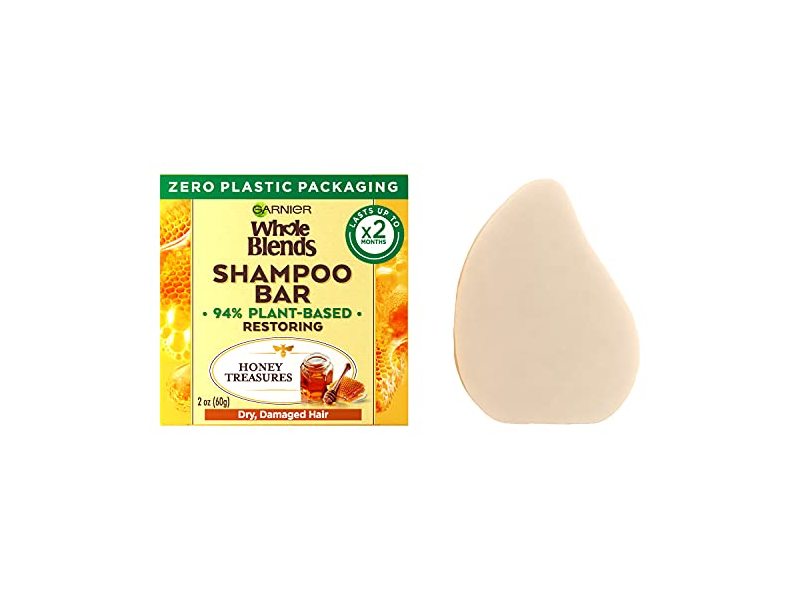 Garnier Whole Blends Shampoo Bar, Honey Treasures, 2 oz/60 g
