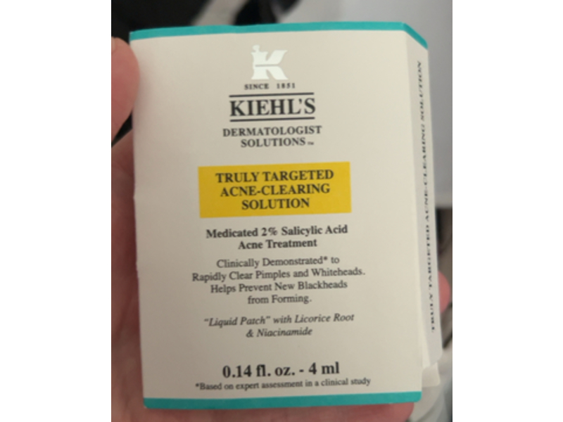 Kiehl's Since 1851 Truly Targeted Acne Clearing Solution, 2% Salicylic Acid, 0.14 fl oz/4 mL