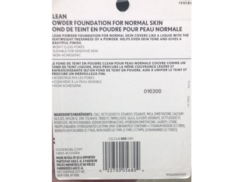 CoverGirl Clean Powder Foundation, 0.41 oz/11.5 g