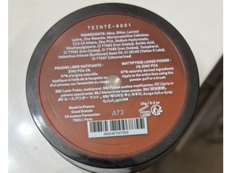 Typology Paris Mattifying Loose Powder, Teinte 6001, 1% Zinc PCA, 3 oz/10 g