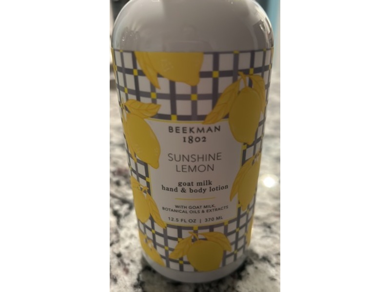 Beekman 1802 Goat Milk Hand & Body Lotion, Sunshine Lemon, 12.5 fl oz/370 mL