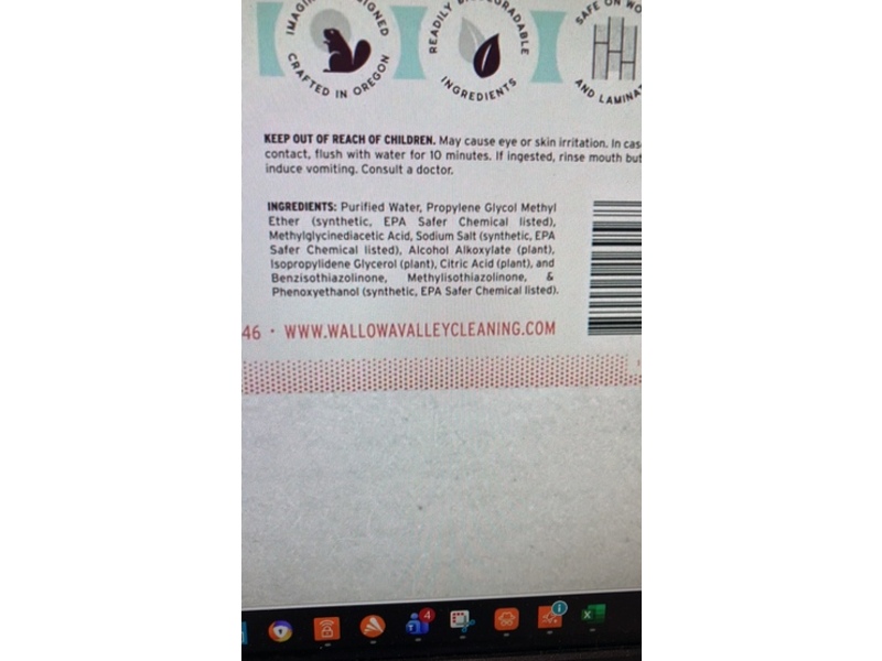 Wallowavalley Floor Cleaner, Fragrance Free