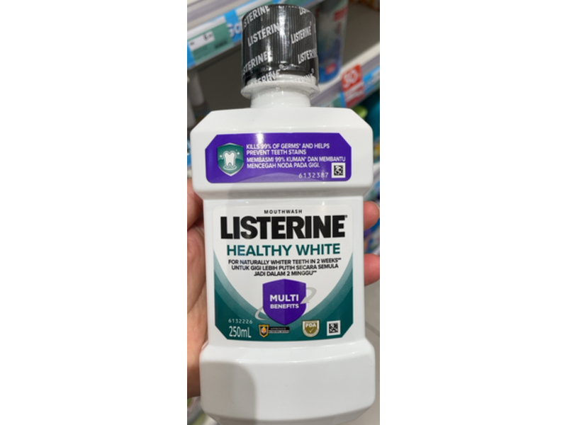 Listerine Healthy White Mouthwash, 250 mL