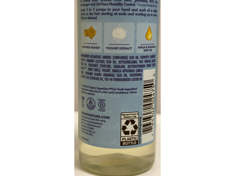 Shea Moisture Strengthen & Protect Oil, Manuka Honey & Yogurt, 3.3 fl oz/97 mL