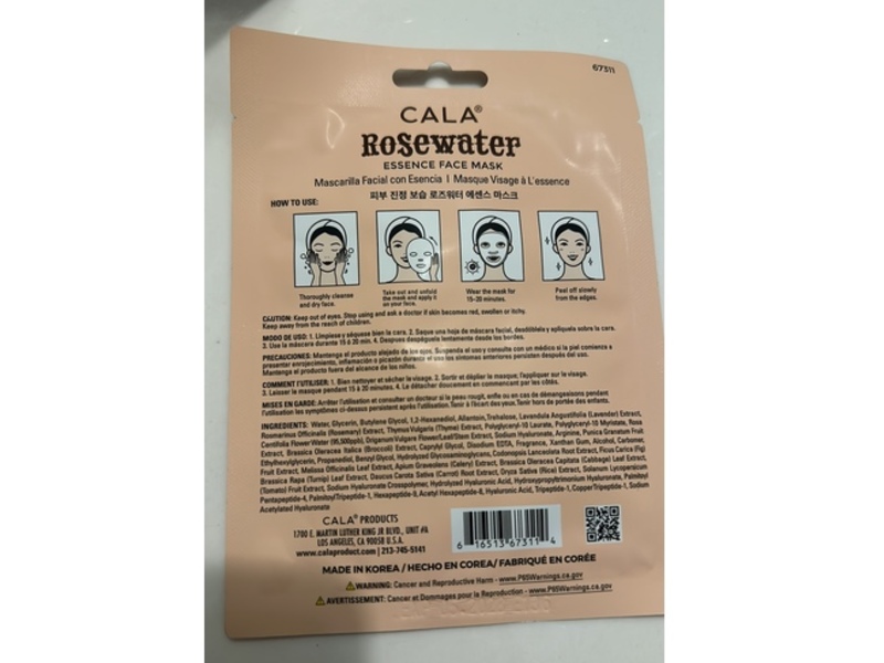 Cala Essence Face Mask, Toning & Nourishing, 0.8 fl oz/23 g, 1 Count