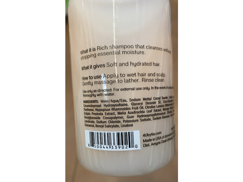 4u By Tia Moisturizing Shampoo, Watermelon + Hemi15, 13 fl oz/384 mL