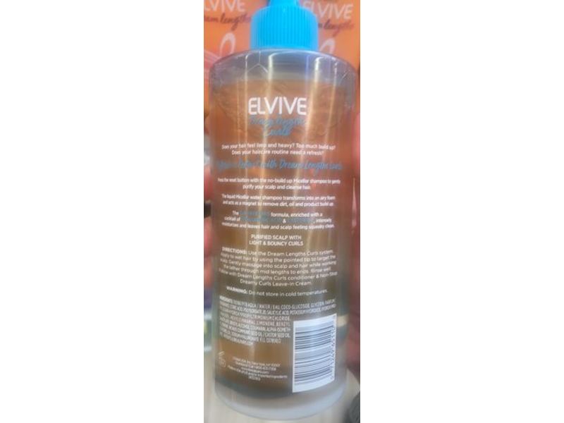 L'Oreal Paris Elvive Dream Lengths Curls Shampoo, 16.9 fl oz/500 mL
