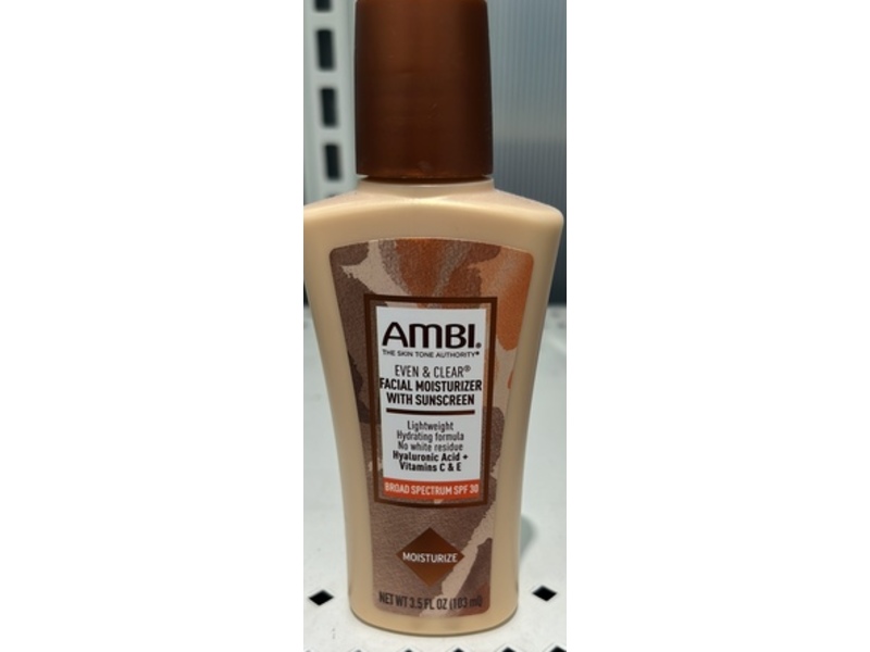 Ambi Even & Clear Facial Moisturizer Sunscreen, SPF 30, 3.5 fl oz/103 mL