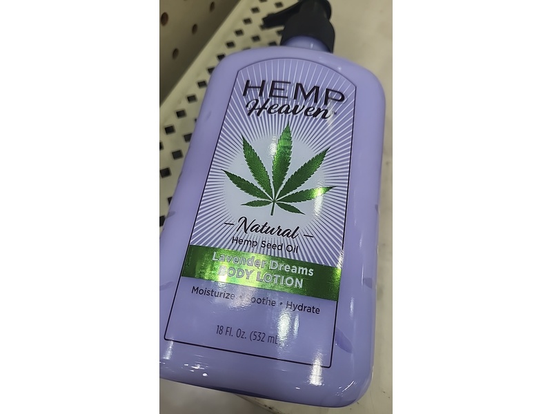 Hemp Heaven Natural Hemp Seed Oil Body Lotion, Lavender Dreams, 18 fl oz/532 mL
