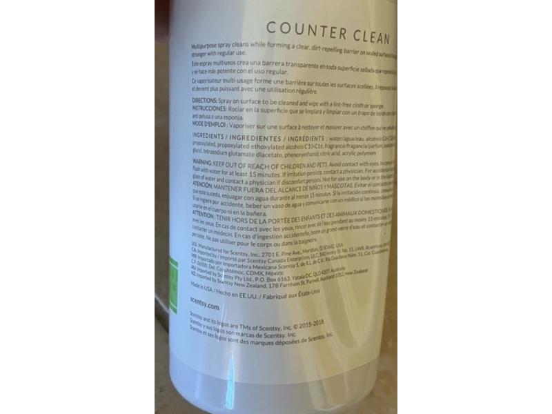Scentsy Counter Clean, Lemon Verbena, 16 fl oz/ 473 mL