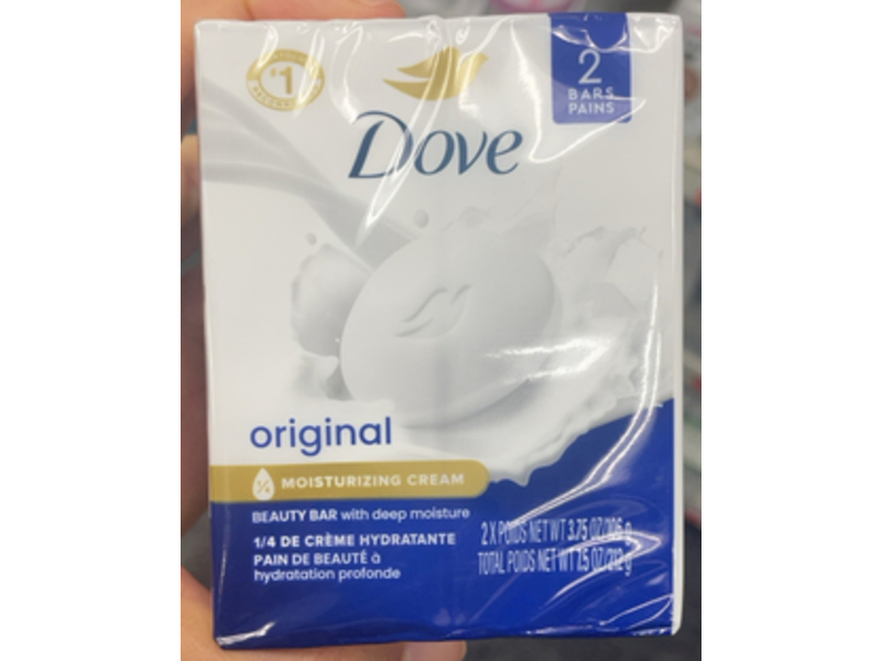 Dove Moisturizing Cream Beauty Bar, Original, 3.75 oz/106 g, 2 Count