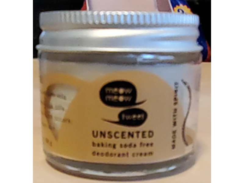 Meow Meow Tweet Baking Soda Free Deodorant Cream, Unscented, 2.4 oz