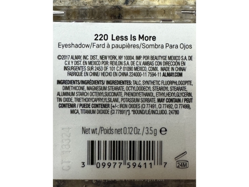 Almay Eyeshadow, 220 Less Is More, 0.12 oz/3.5 g