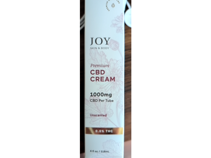 Joy Premium CBD Cream, Unscented, 4 fl oz/118 mL