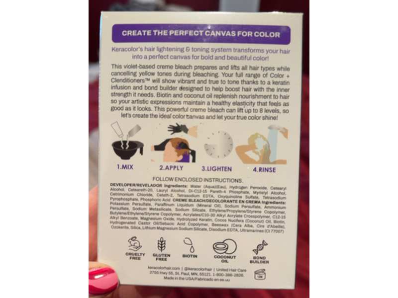 KeraColor Keracanvas Complete Hair Lightening & Toning System Bleach Kit