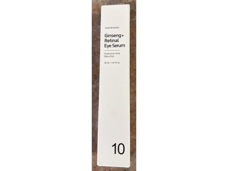 Tosowoong Ginseng + Retinal Eye Serum, Hyaluronic Acid Bakuchiol, 1.01 fl oz/30 mL