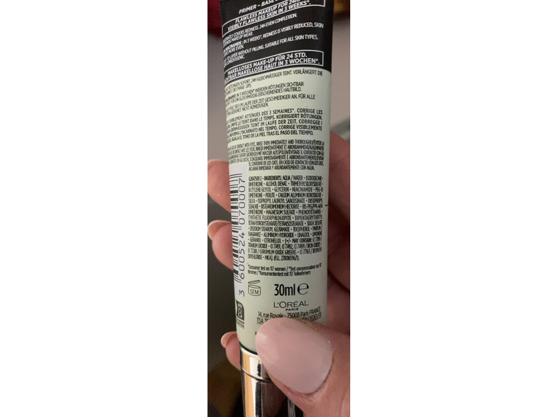 L'Oreal Paris Redness Eraser Advanced Derm Primer, 4% Niacinamide, 1.0 fl oz/30 mL