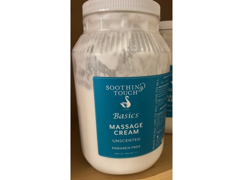 Soothing Touch Basics Massage Cream, Unscented, 128 fl oz/3.7 L