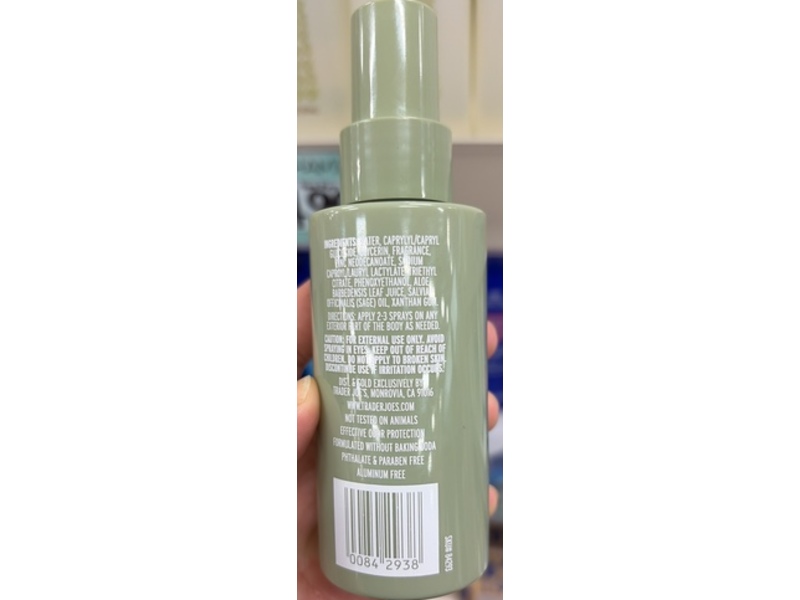 Trader Joe's Whole Body Deodorant Spray, Cypress & Bergamot, 3 fl oz/88 mL