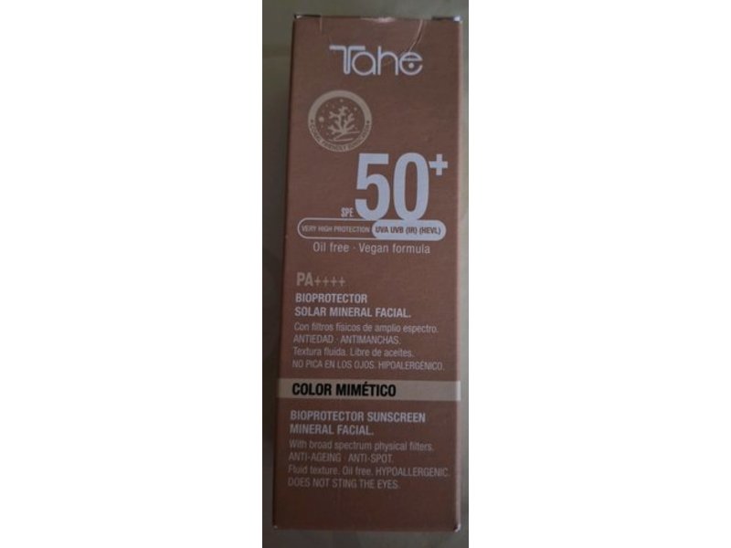 Tahe Bioprotector Solar Mineral Facial Sunscreen, SPF 50 PA++++, 1.69 fl oz/50 mL