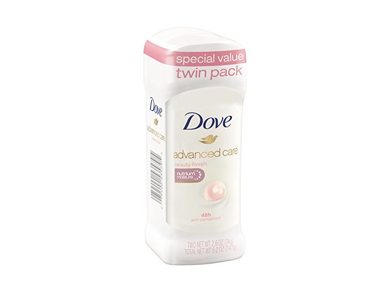 Dove Advanced Care Antiperspirant, Beauty Finish, 2.6 oz, 2 Pack
