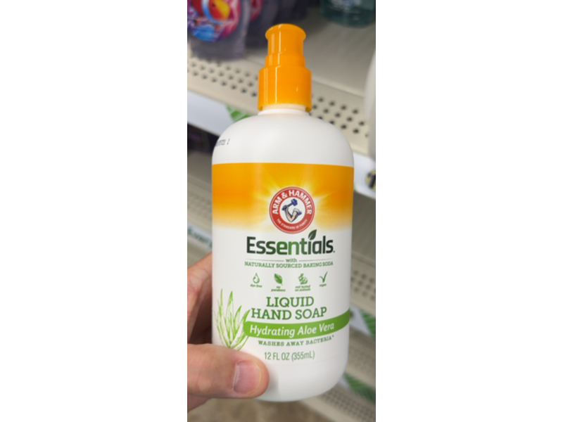 Arm & Hammer Essentials Liquid Hand Soap, Aloe Vera, 12 fl oz/355 mL