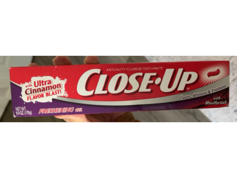 Close - Up Anticavity Fluoride Toothpaste, Ultra Cinnamon Flavor Blast, 6.0 oz/170 g, Pack of 3