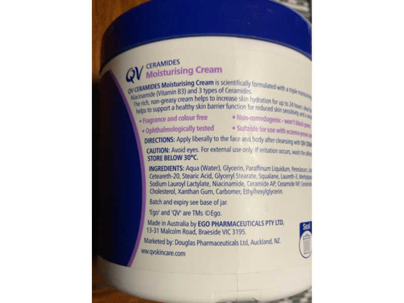 Qv Ceramides Moisturising Cream, 500 g