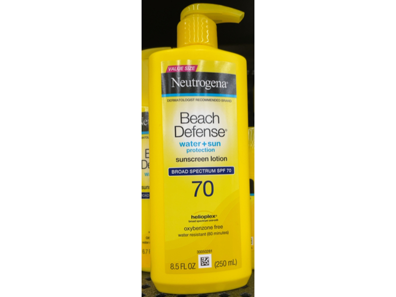 Neutrogena Beach Defense Sunscreen Lotion, SPF 70, 8.5 fl oz/250 mL
