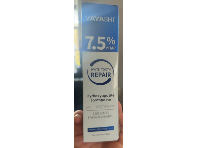 Yayashi White Tooth Repair Hydroxyapatite Toothpaste, Mint Fragrance, 120 g