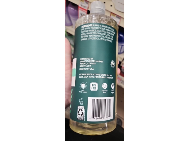 Real Root By Sprouts Multi-Purpose Castile Soap, Peppermint, 32 fl oz/946 mL