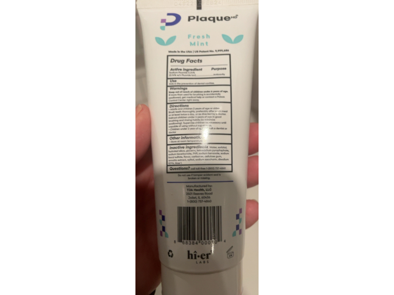 Plaque Identifying Toothpaste, Fresh Mint, 4.1 oz/116 g