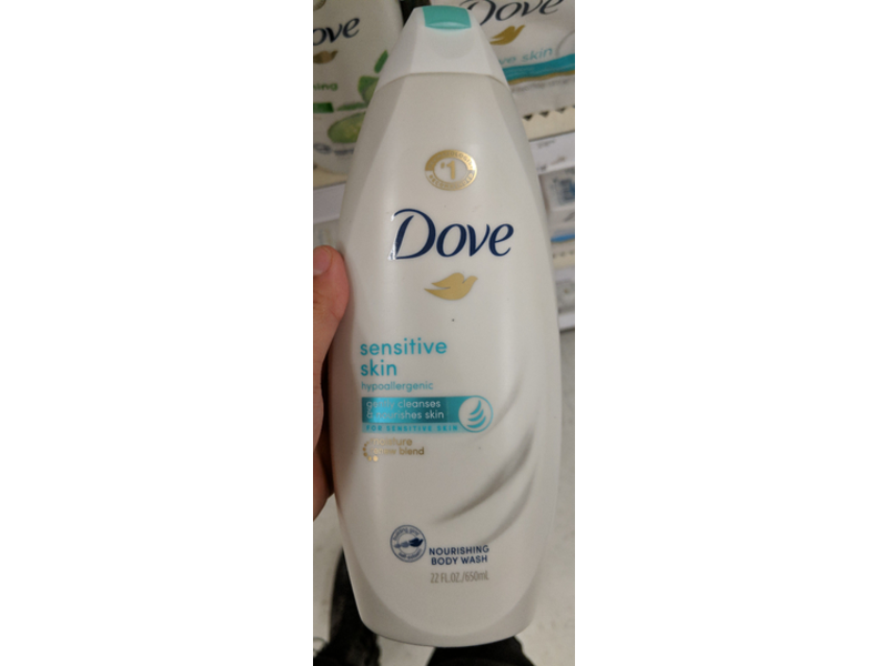 Dove Nourishing Body Wash, Sensitive Skin, 22 fl oz/650 mL