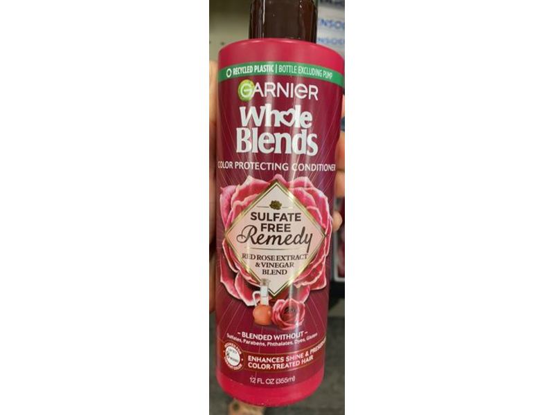 Garnier Whole Blends Sulfate Free Red Rose Extract & Vinegar Conditioner, 12 fl oz/355 mL