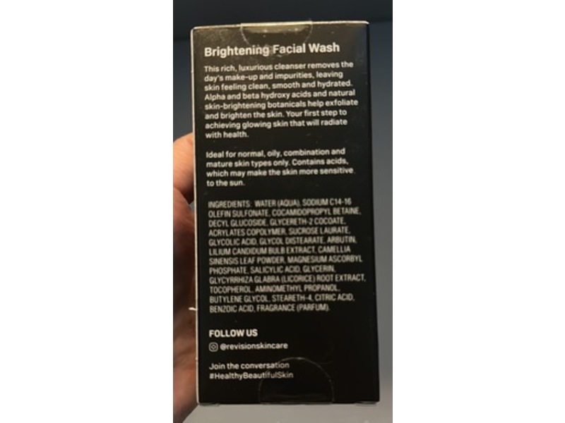 Revision Skincare Brightening Facial Wash, 3.4 fl oz/100 mL