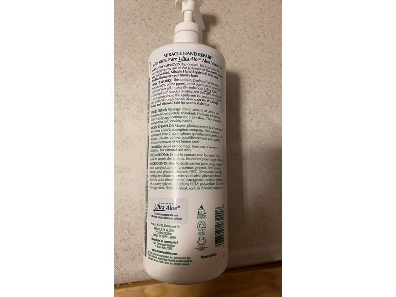 Miracle of Aloe Miracle Hand Repair Cream, 32 fl oz/946 mL