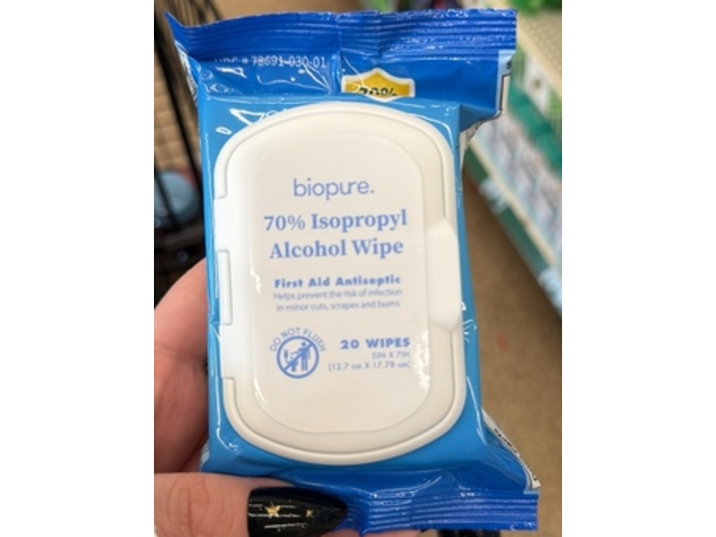 Biopure 70% Isopropyl Alcohol Wipes, 20 Count