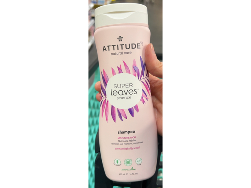 Attitude Super Leaves Moisture Rich Shampoo, Quinoa & Jojoba, 16 fl oz/473 mL