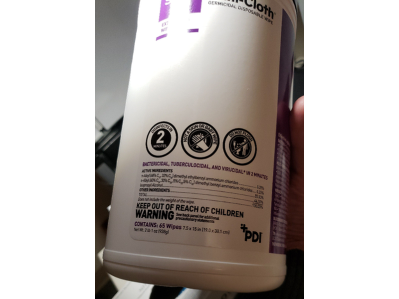 PDI Super Sani-Cloth Germicidal Disposable Wipe, 65 Wipes