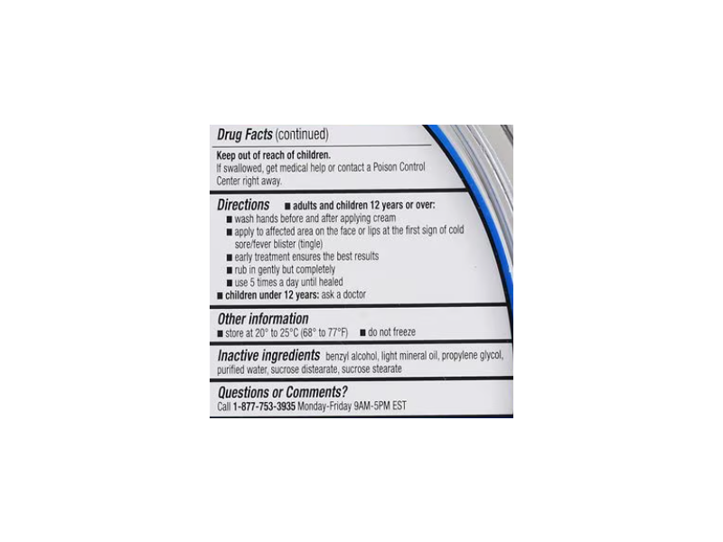 Walgreens Docosanol Cream 10%, 0.07 oz/2 g