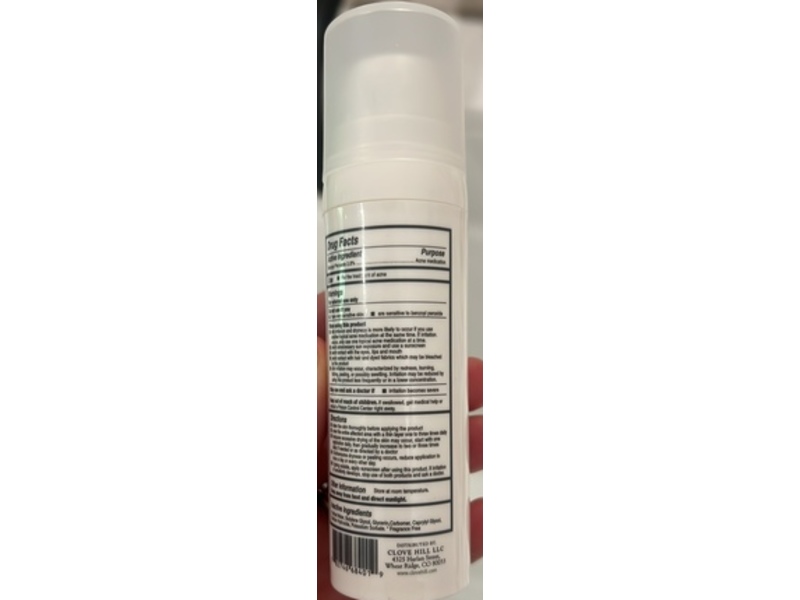 Clove Hill Acne Gel, Benzoyl Peroxide 2.8%, 1 fl oz/30 mL