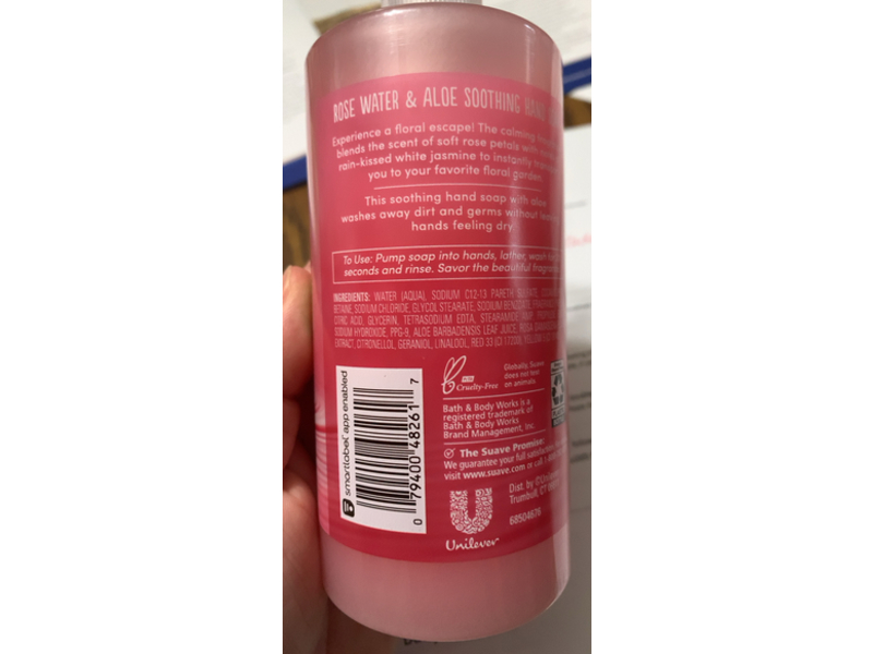 Suave Soothing Hand Soap, Rose Water & Aloe, 13.5 fl oz/400 mL